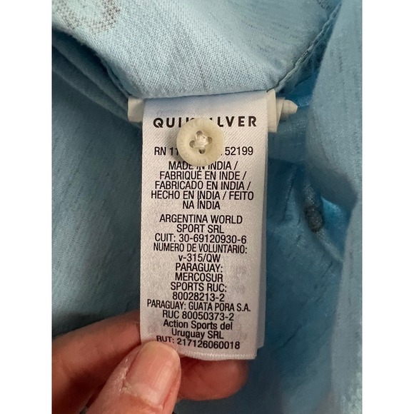 Quiksilver Button Down Shirt Floral Print Short Sleeve Casual S - Picture 4 of 5